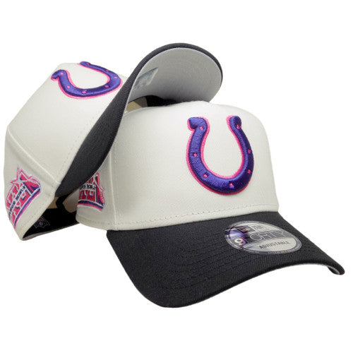 Indianapolis Colts New Era Chrome 9Forty AF Snapback - Cream, Black, Purple