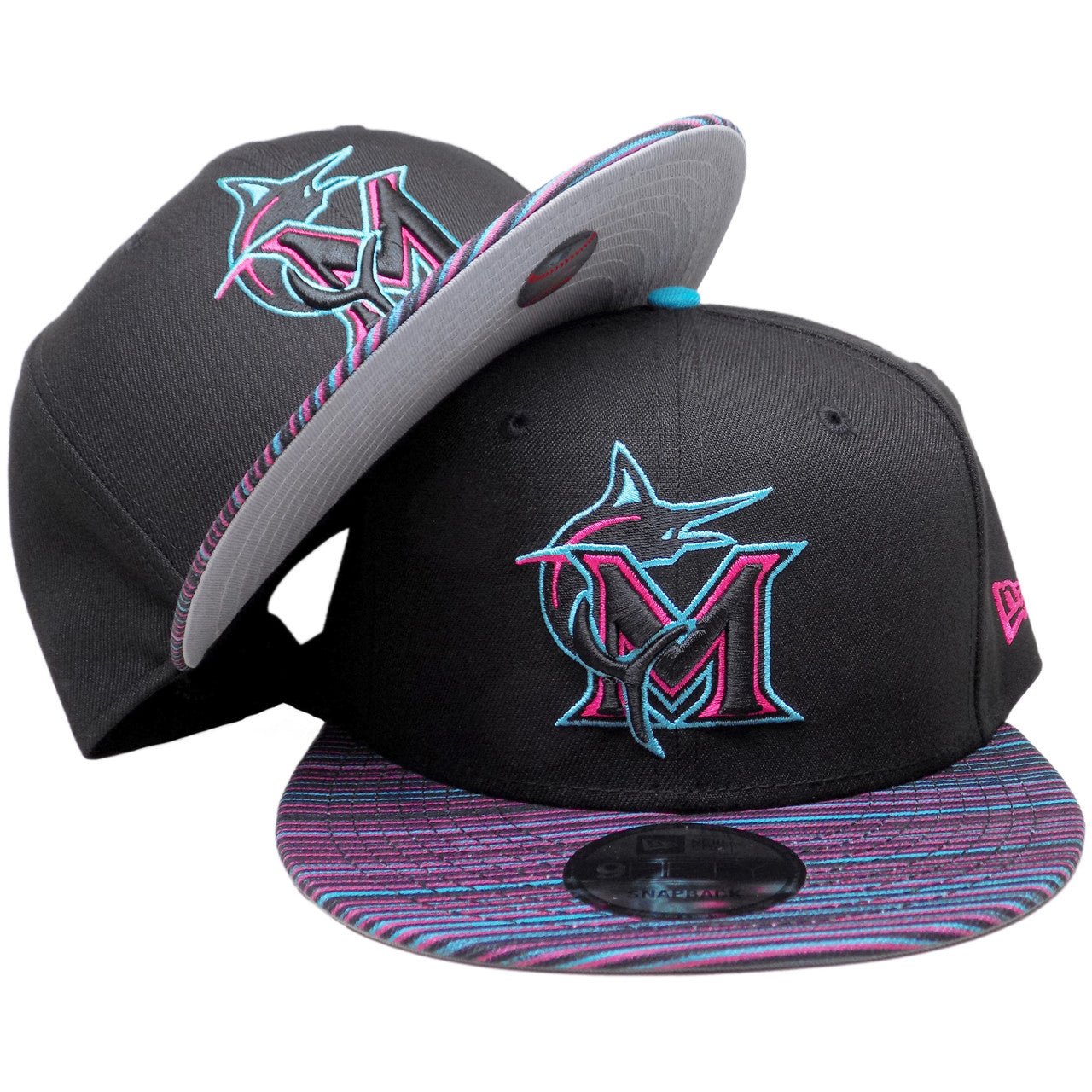 Miami Marlins New Era 2025 City Connect 9Fifty Snapback - Black, Teal, Pink
