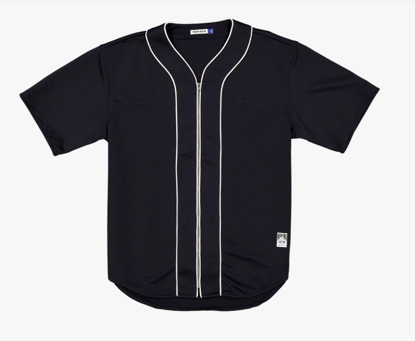 Piping Full-Zip Baseball Navy Jersey