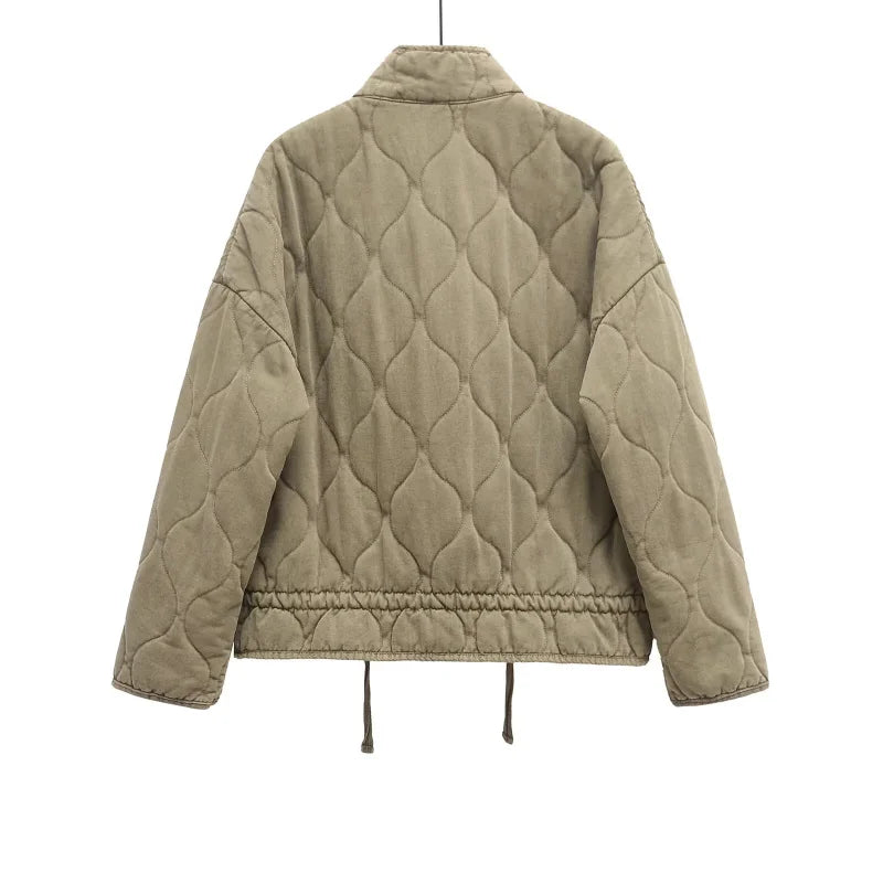 Women's Jacket Winter Vintage Loose Pockets Cotton Padded Coat