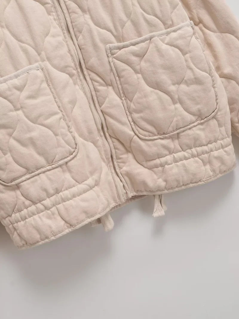 Women's Jacket Winter Vintage Loose Pockets Cotton Padded Coat