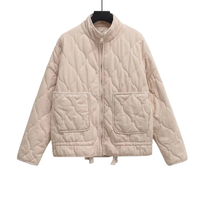 Women's Jacket Winter Vintage Loose Pockets Cotton Padded Coat