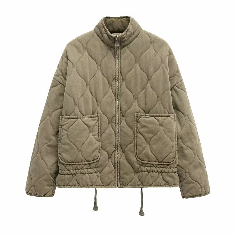 Women's Jacket Winter Vintage Loose Pockets Cotton Padded Coat