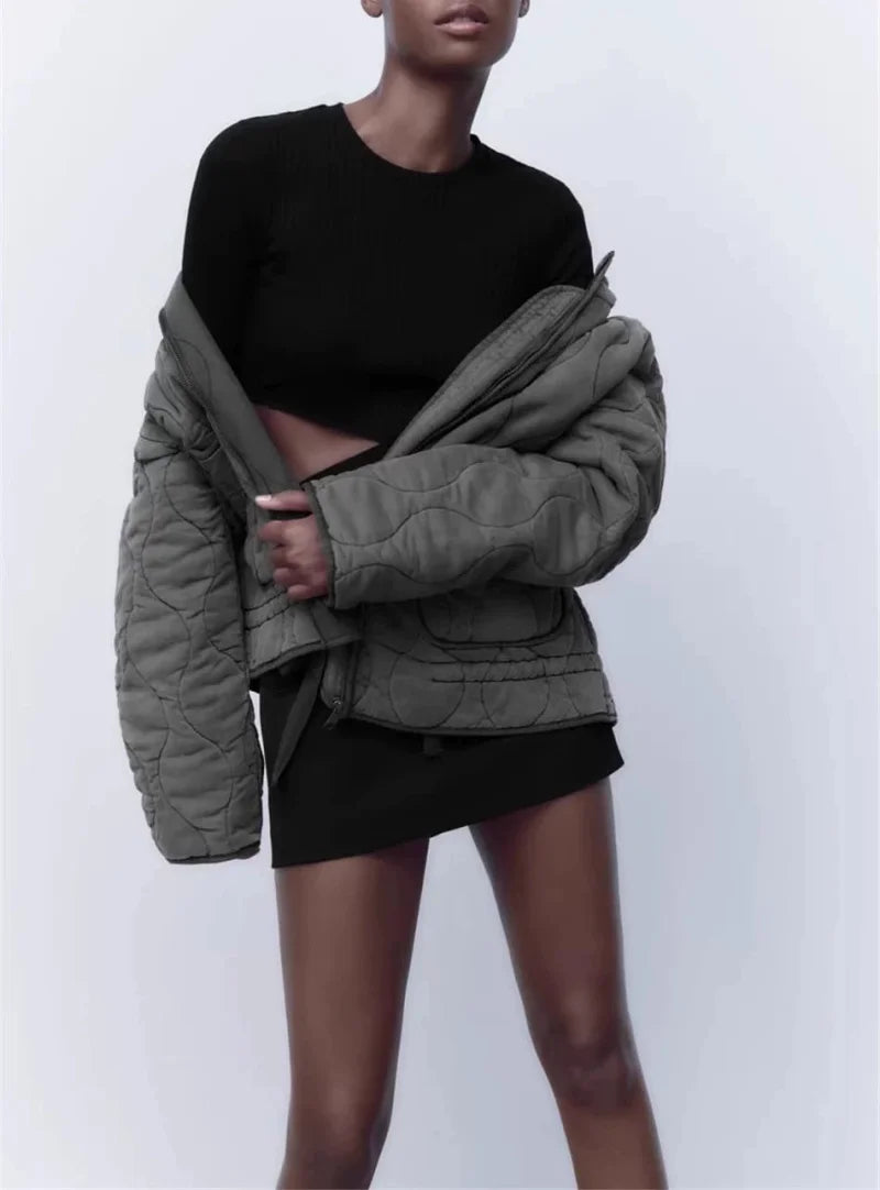 Women's Jacket Winter Vintage Loose Pockets Cotton Padded Coat