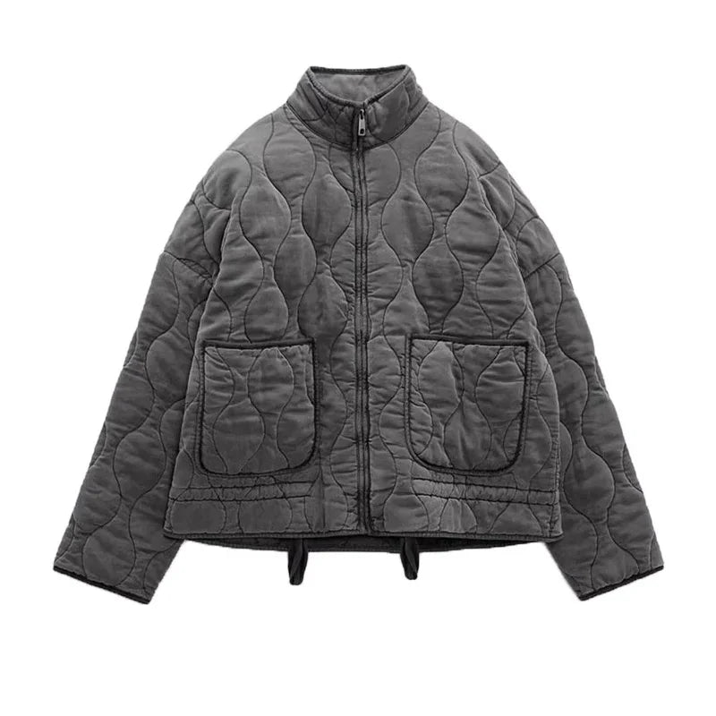 Women's Jacket Winter Vintage Loose Pockets Cotton Padded Coat