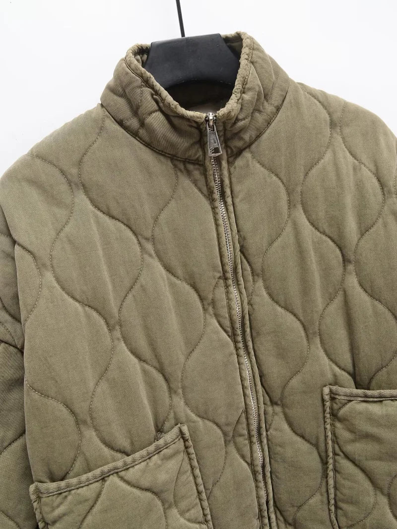 Women's Jacket Winter Vintage Loose Pockets Cotton Padded Coat