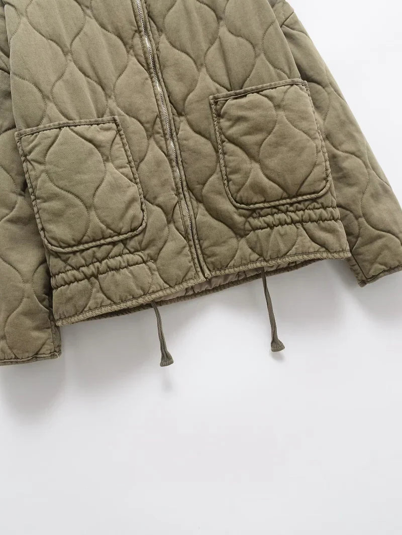 Women's Jacket Winter Vintage Loose Pockets Cotton Padded Coat