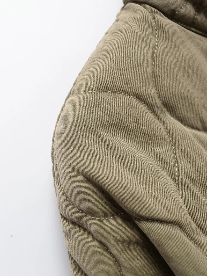 Women's Jacket Winter Vintage Loose Pockets Cotton Padded Coat