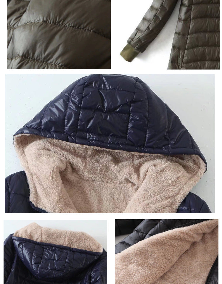 Women's Mid Long Korean hooded Slim Fit padded coat Long Sleeve Casual Outwear