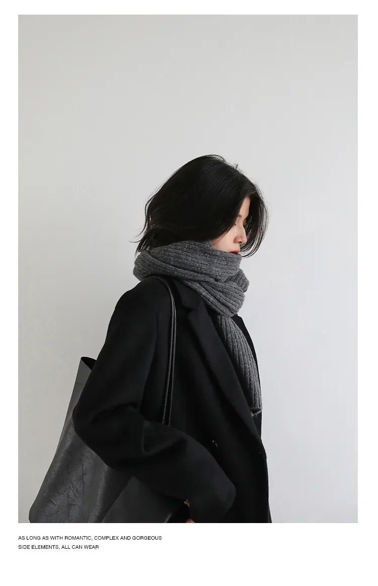 Autumn Winter Korean Women Woolen Blazer Cotton Lining Thick Warm Jacket Solid Color Coat