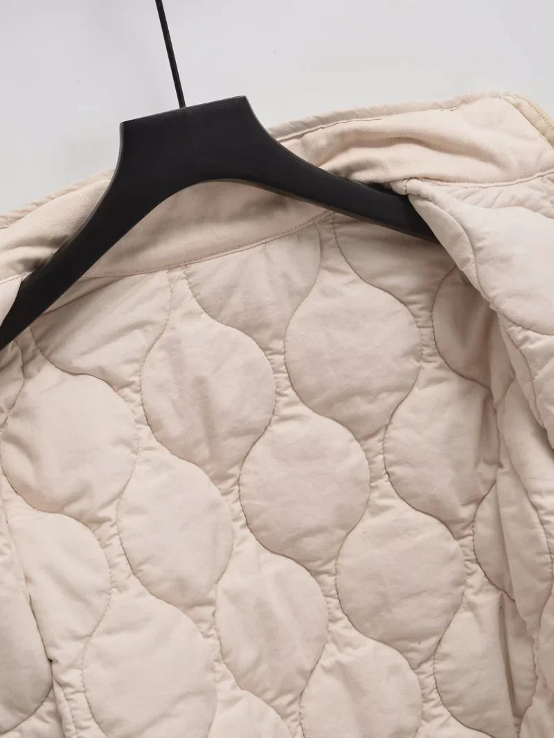Women's Jacket Winter Vintage Loose Pockets Cotton Padded Coat
