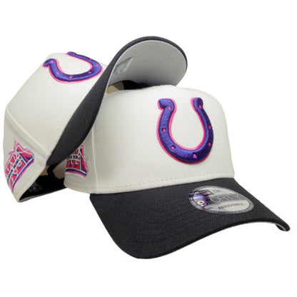 Indianapolis Colts New Era Chrome 9Forty AF Snapback - Cream, Black, Purple