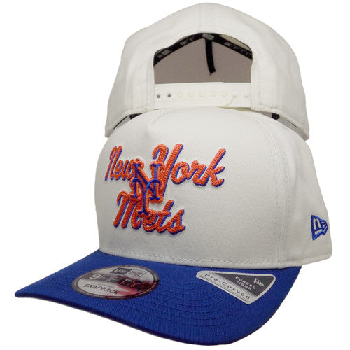 New York Mets New Era Chainstitch 9Fifty AF Snapback - Cream, Royal, Orange