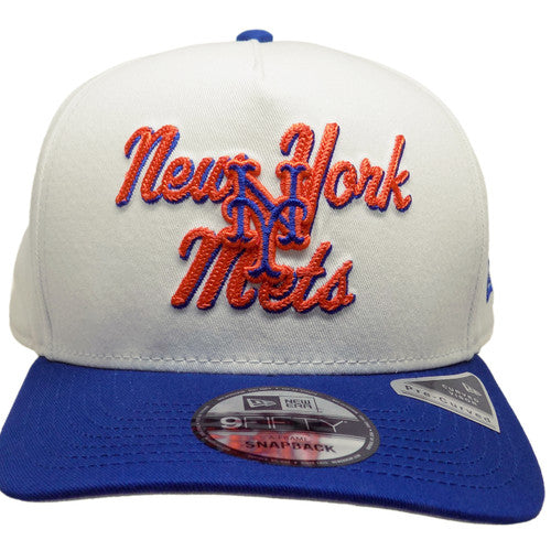 New York Mets New Era Chainstitch 9Fifty AF Snapback - Cream, Royal, Orange