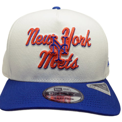 New York Mets New Era Chainstitch 9Fifty AF Snapback - Cream, Royal, Orange