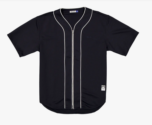 Piping Full-Zip Baseball Navy Jersey