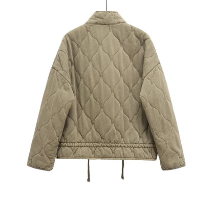 Women's Jacket Winter Vintage Loose Pockets Cotton Padded Coat