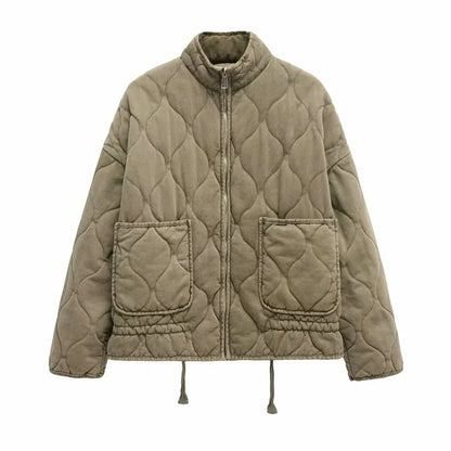 Women's Jacket Winter Vintage Loose Pockets Cotton Padded Coat