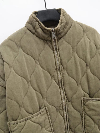 Women's Jacket Winter Vintage Loose Pockets Cotton Padded Coat