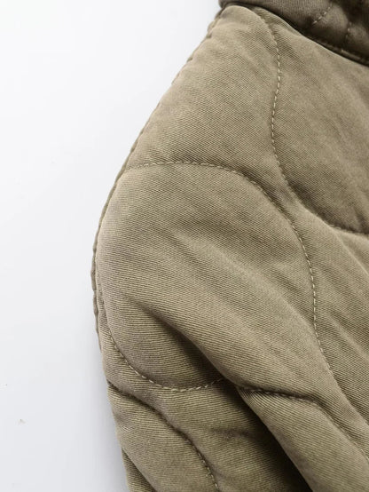 Women's Jacket Winter Vintage Loose Pockets Cotton Padded Coat