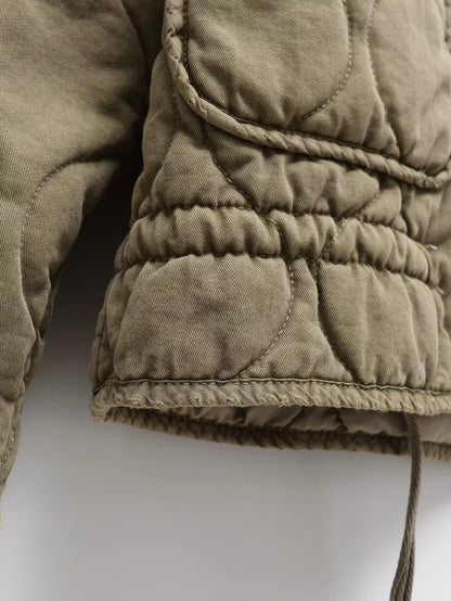 Women's Jacket Winter Vintage Loose Pockets Cotton Padded Coat