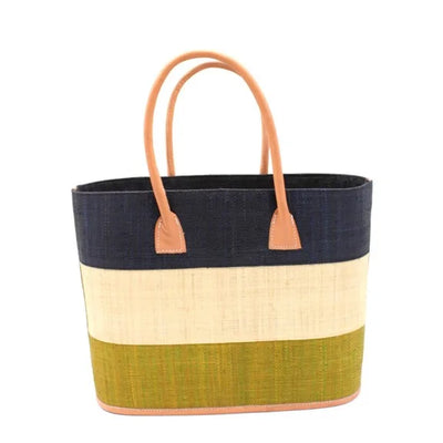 Shebobo Santorini Colorblock Straw Tote