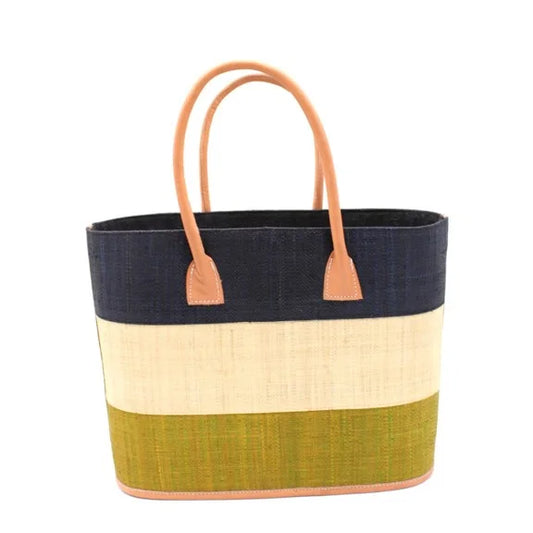 Shebobo Santorini Colorblock Straw Tote